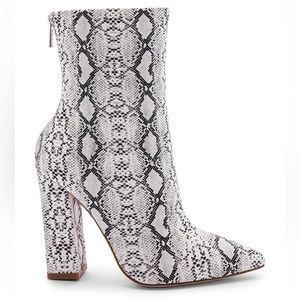 RAYE Snakeskin Heeled Booties
